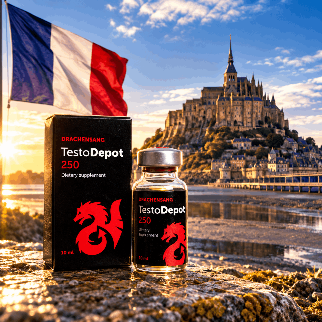 Testo Depot 250 de Drachensang devant le Mont-Saint-Michel