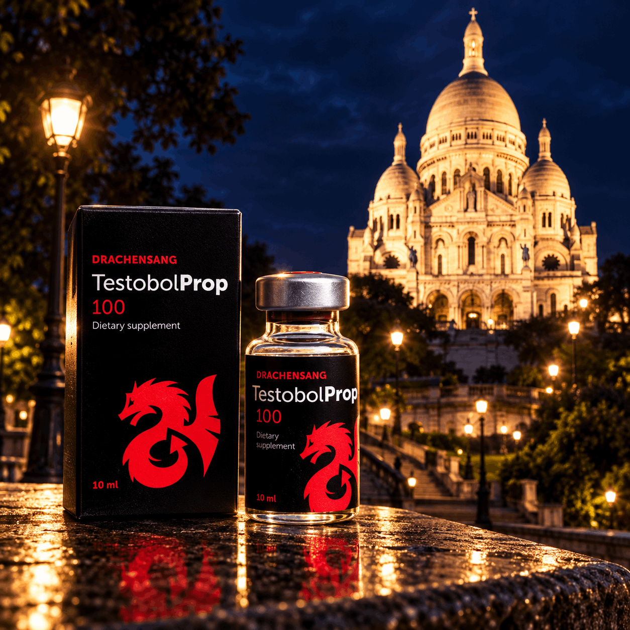 Testobol Prop 100 de Drachensang devant la basilique du Sacré-Cœur à Paris
