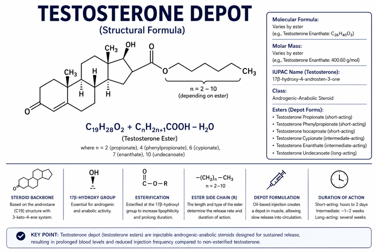 Testostérone Depot dans le bodybuilding – Informations sur les effets, les risques et les propriétés