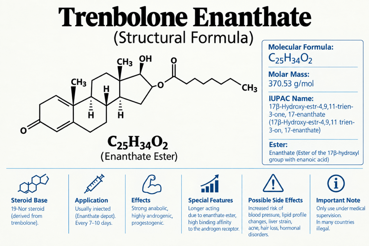 Trenbolone Enanthate – Informations sur les effets, les propriétés et les risques